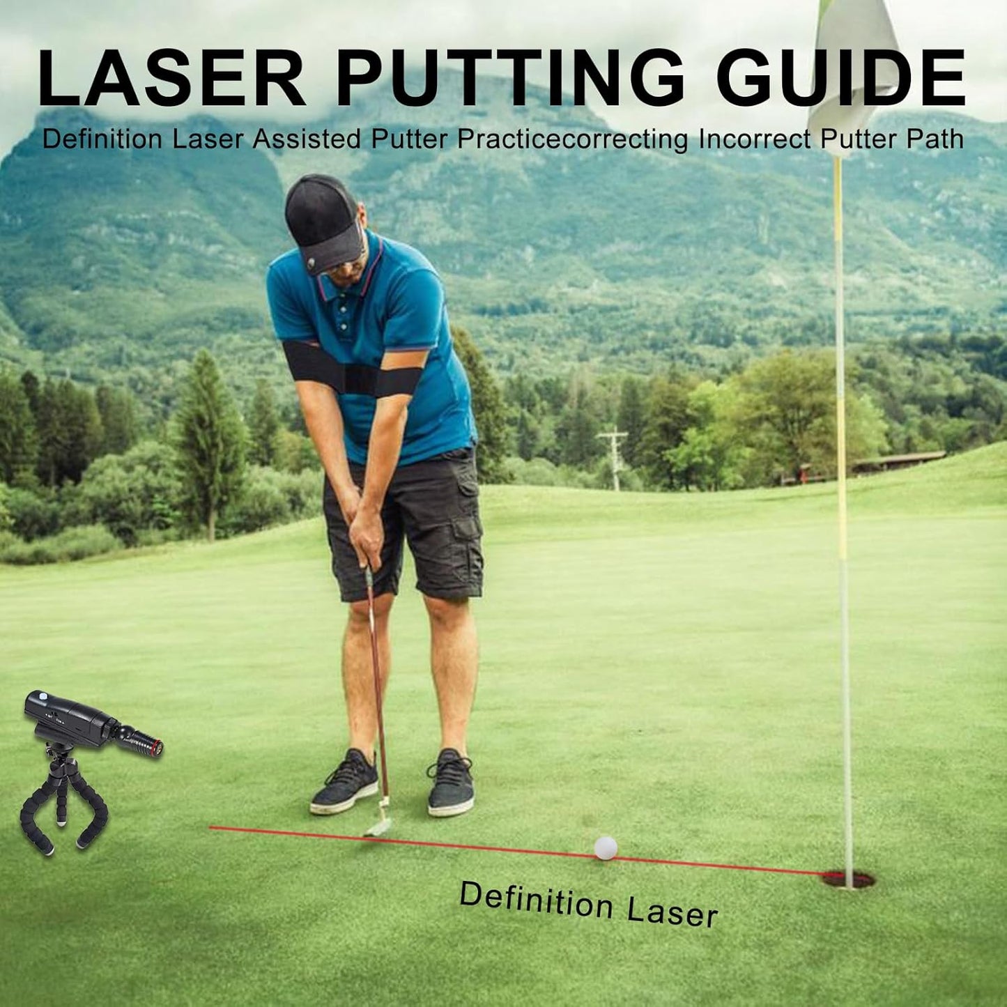 Golf Putter Laser Sight Pointer Training Aid - Posture Indicator Indoor/Outdoor, Putting Practice Swinging Plane Corrector Posture Indicator Portable Putter